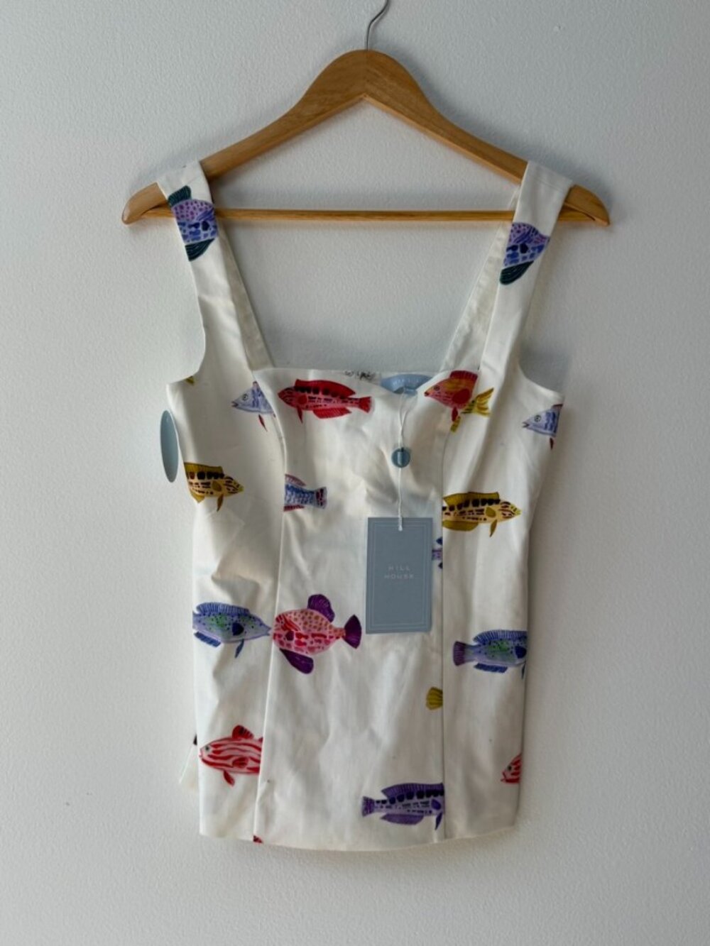Hill House Home Emma Top Rainbow Fish White Size XS